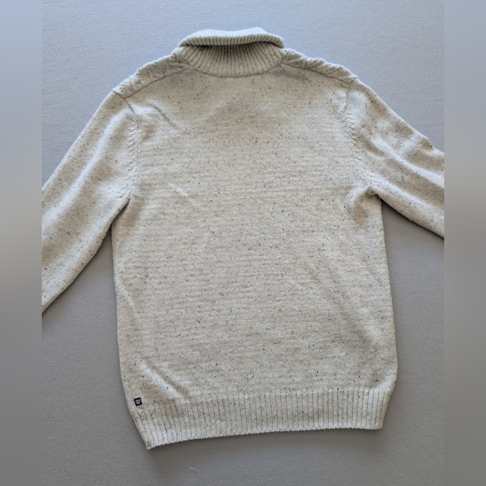 Chaps Shawl Collar Classic Fit Sweater Mens Ralph Lauren Cream Knit Sz S image 8